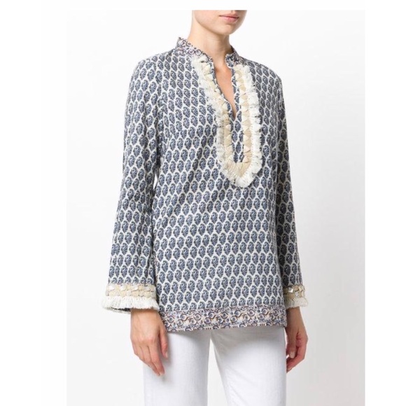 Tory Burch Embellished Tunic in Ellise Paisley - Picture 2 of 7